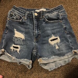 Distressed Denim Shorts